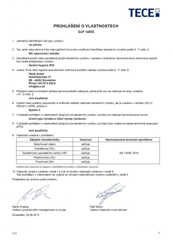 Заявленные характеристики DOP 14055 стр. 7