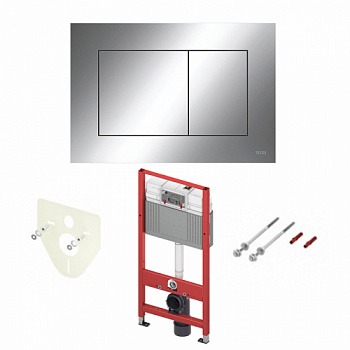 TECE 9400412 Инсталляция TECEbase 2.0 в комплекте с пластиковой хромированной панелью (кнопкой) смыва TECEnow
