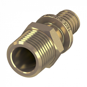 Соединение прямое с ниппелем TECEflex 16 x R 1/2", латунь